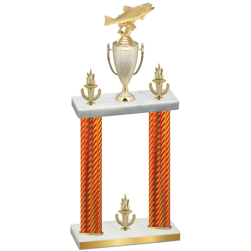 Double Orange Carbon Fiber Victory Fishing Trophy