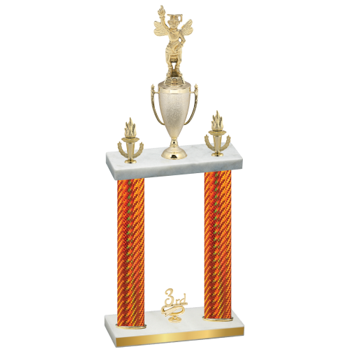 Double Orange Carbon Fiber Third Place Academics Trophy