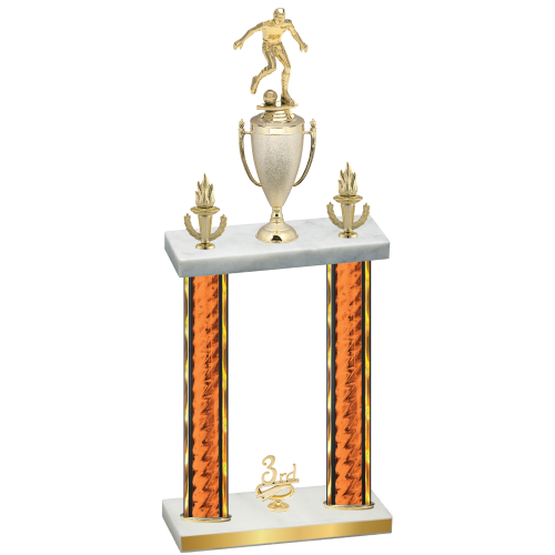Double Orange Glacier Third Place Soccer Trophy
