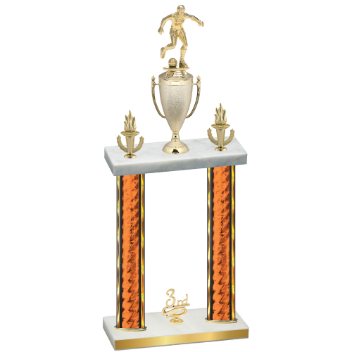 Double Orange Glacier Third Place Soccer Trophy