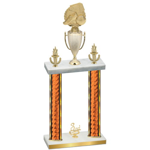 Double Orange Glacier Third Place Soccer Trophy