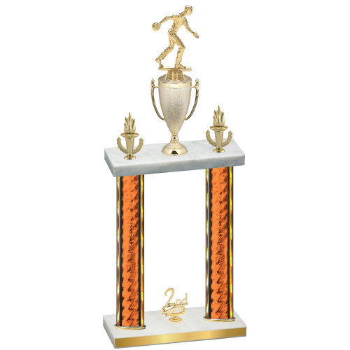Double Orange Glacier Second Place Bowling Trophy
