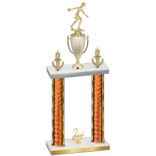 Double Orange Glacier Second Place Bowling Trophy