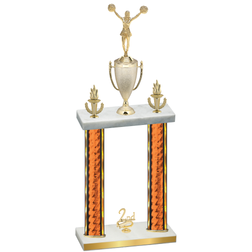 Double Orange Glacier Second Place Cheerleading Trophy