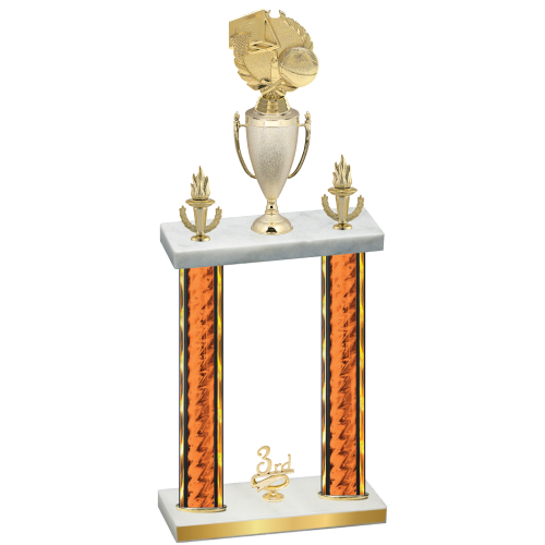 Double Orange Glacier Third Place Basketball Trophy