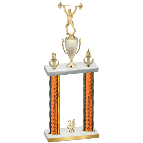 Double Orange Glacier Year Weights Trophy