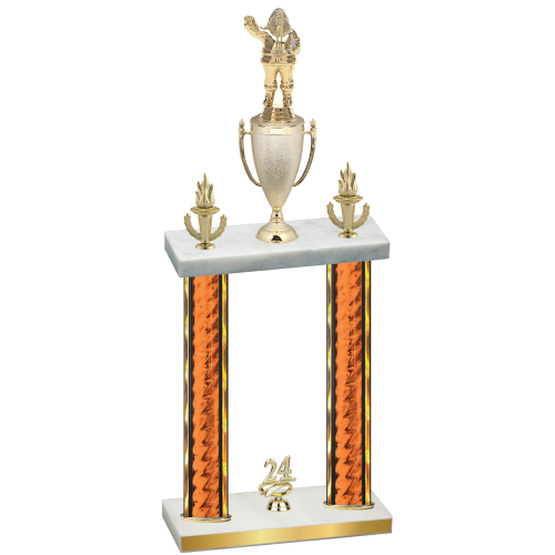 Double Orange Glacier Year Holiday Trophy