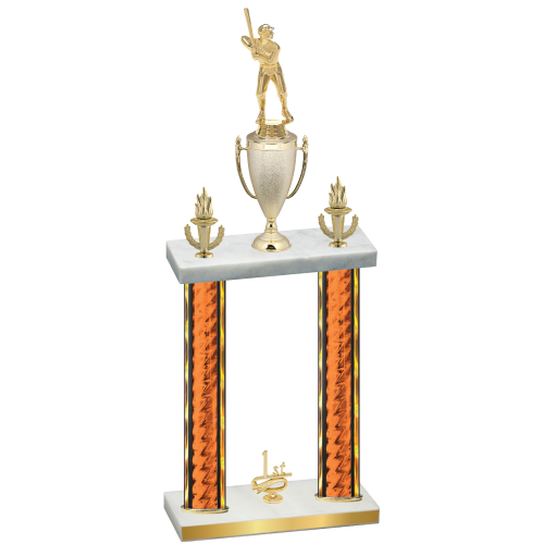 Double Orange Glacier First Place Baseball Trophy