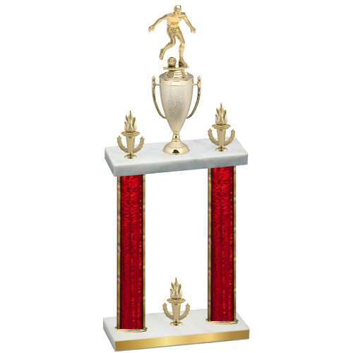 Double Red Glacier Victory Soccer Trophy