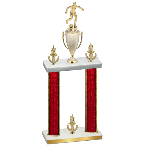 Double Red Glacier Victory Soccer Trophy