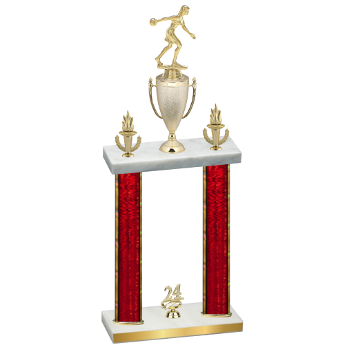 Double Red Glacier Year Bowling Trophy