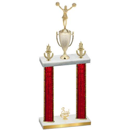 Double Red Glacier Third Place Cheerleading Trophy