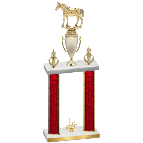 Double Red Glacier First Place Horses Trophy