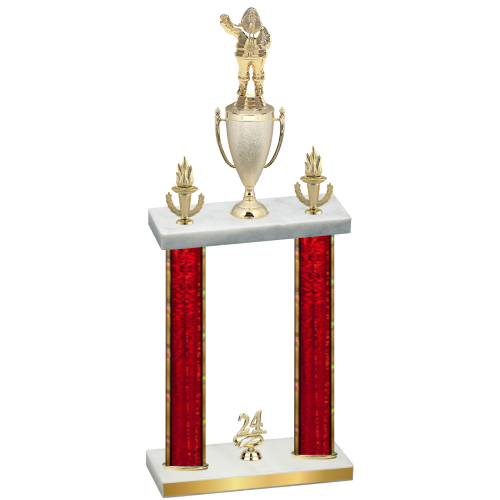 Double Red Glacier Year Holiday Trophy