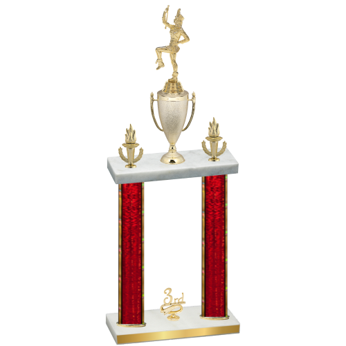 Double Red Glacier Third Place Majorette Trophy