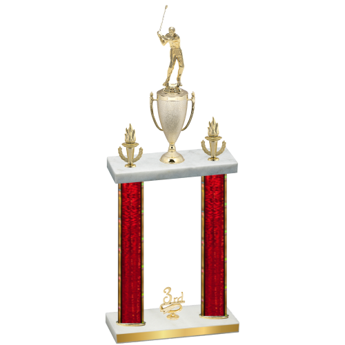 Double Red Glacier Third Place Golf Trophy