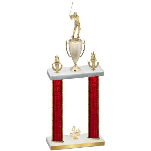 Double Red Glacier Fourth Place Golf Trophy