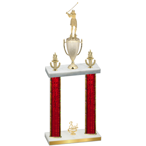 Double Red Glacier Third Place Golf Trophy