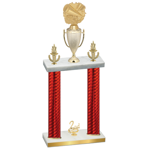 Double Red Carbon Fiber Second Place Cheerleading Trophy