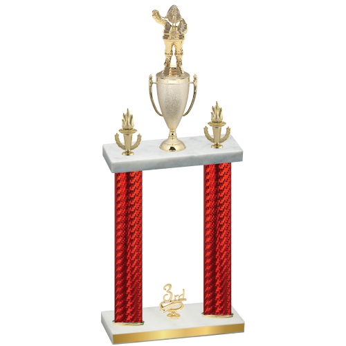 Double Red Carbon Fiber Third Place Holiday Trophy