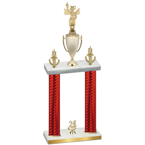 Double Red Carbon Fiber Year Academics Trophy