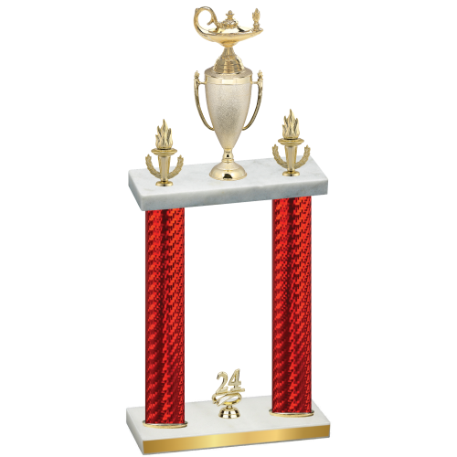 Double Red Carbon Fiber Year Academics Trophy
