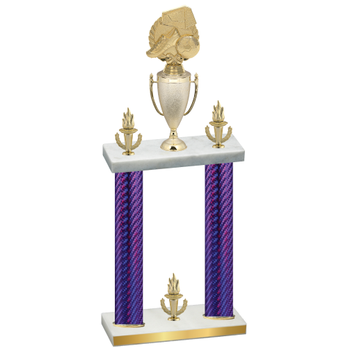Double Purple Carbon Fiber Victory Soccer Trophy
