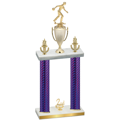 Double Purple Carbon Fiber Second Place Bowling Trophy
