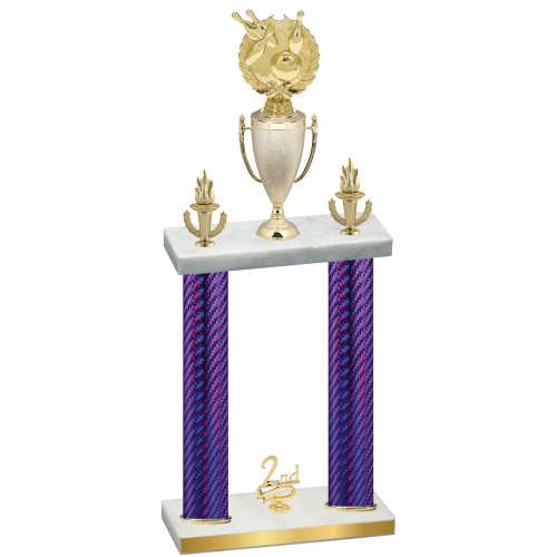 Double Purple Carbon Fiber Second Place Bowling Trophy