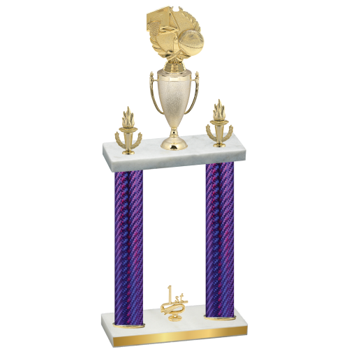 Double Purple Carbon Fiber First Place Basketball Trophy