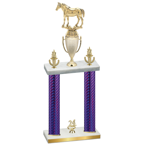 Double Purple Carbon Fiber Year Horses Trophy
