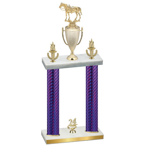 Double Purple Carbon Fiber Year Horses Trophy