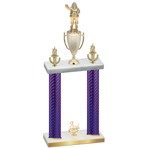 Double Purple Carbon Fiber Third Place Holiday Trophy
