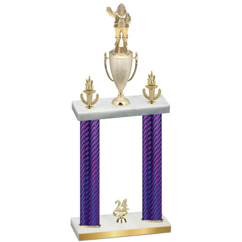 Double Purple Carbon Fiber Year Holiday Trophy
