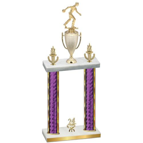 Double Purple Glacier Year Bowling Trophy