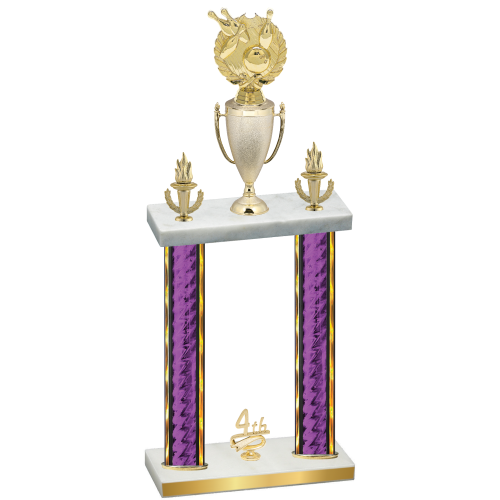 Double Purple Glacier Fourth Place Bowling Trophy