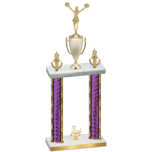 Double Purple Glacier Third Place Cheerleading Trophy