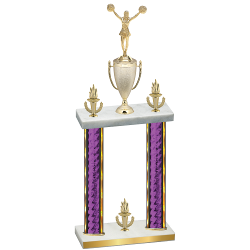 Double Purple Glacier Victory Cheerleading Trophy