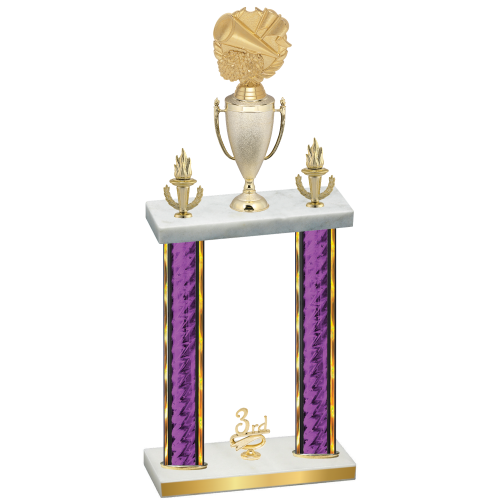 Double Purple Glacier Third Place Cheerleading Trophy