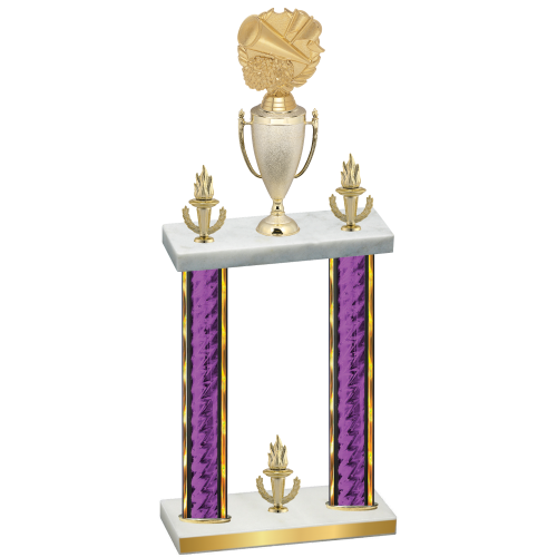 Double Purple Glacier Victory Cheerleading Trophy