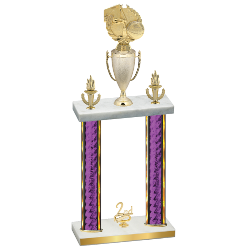 Double Purple Glacier Second Place Basketball Trophy