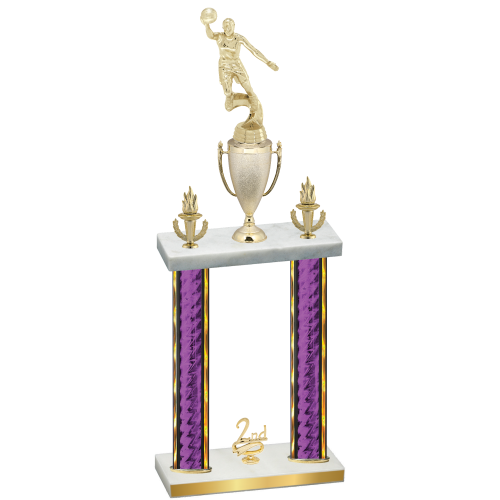 Double Purple Glacier Second Place Basketball Trophy