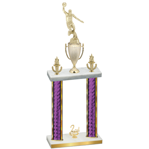 Double Purple Glacier Second Place Basketball Trophy