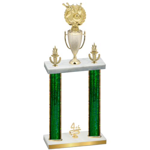 Double Green Glacier Fourth Place Bowling Trophy