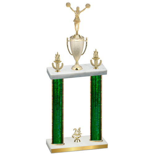 Double Green Glacier Year Cheerleading Trophy