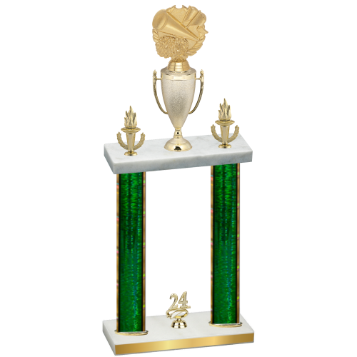 Double Green Glacier Year Cheerleading Trophy