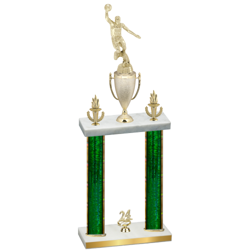 Double Green Glacier Year Basketball Trophy