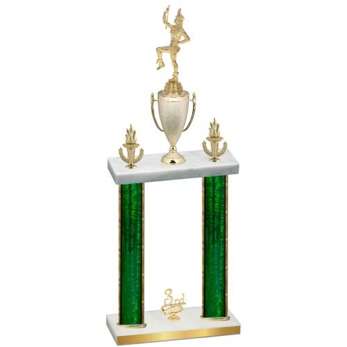 Double Green Glacier Third Place Majorette Trophy