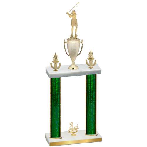 Double Green Glacier Third Place Golf Trophy