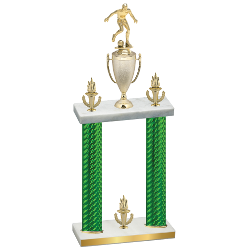 Double Green Carbon Fiber Victory Soccer Trophy